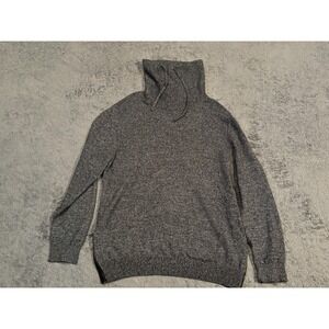 Express Sweater Mens XL Stretch Long Sleeve Cowl Neck Gray Thermal Funnel Neck